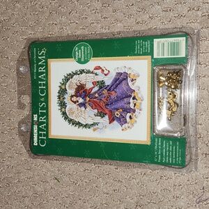 Angel cross stitch chart w/charms